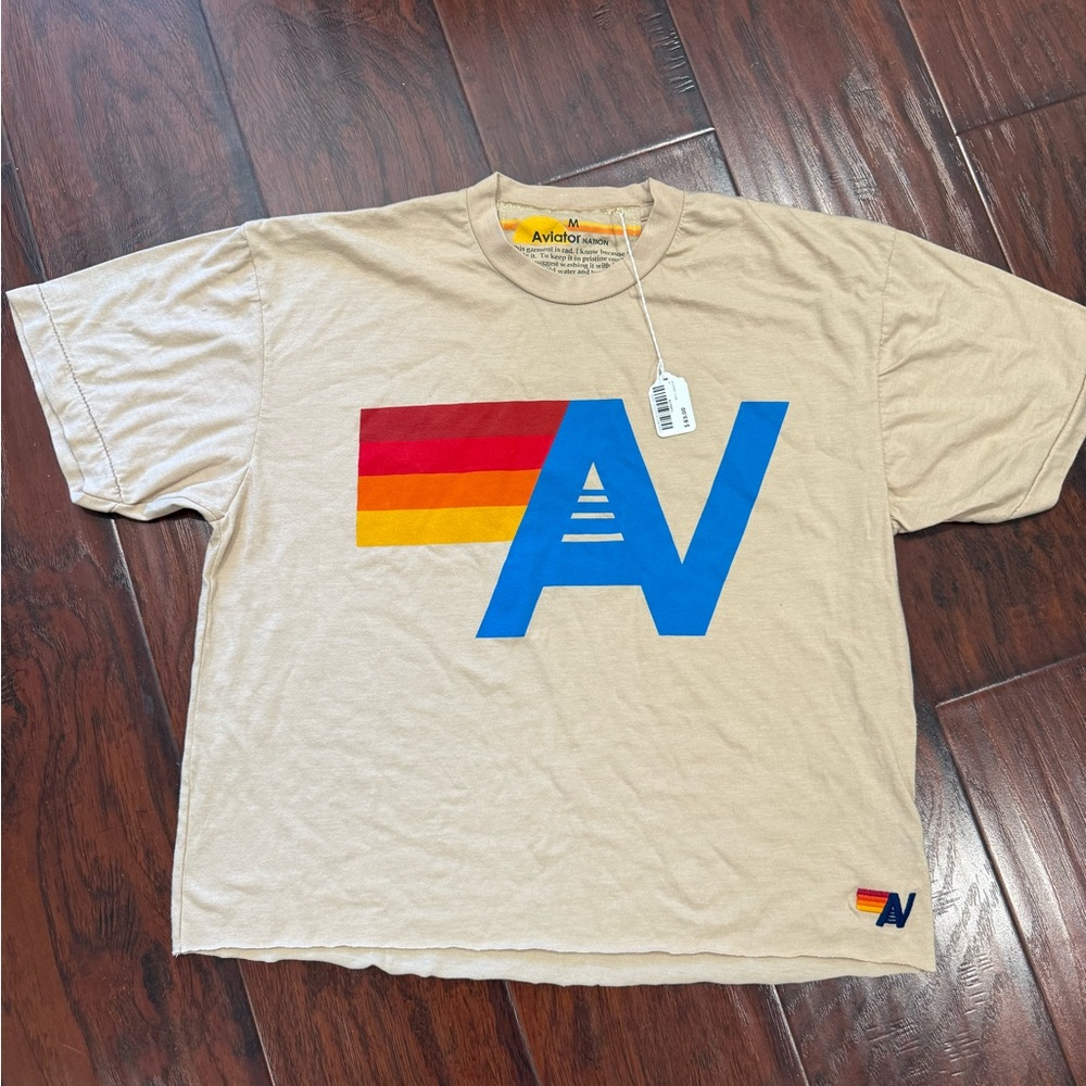 Aviator Nation “boyfriend” tee size M in sand color